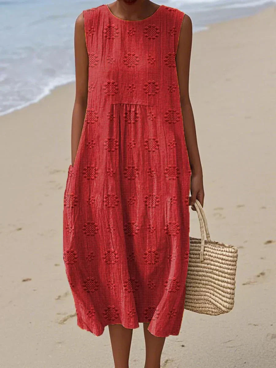 Alexandra | Sleeveless Midi Dress  Airy Freedom, Casual Charm