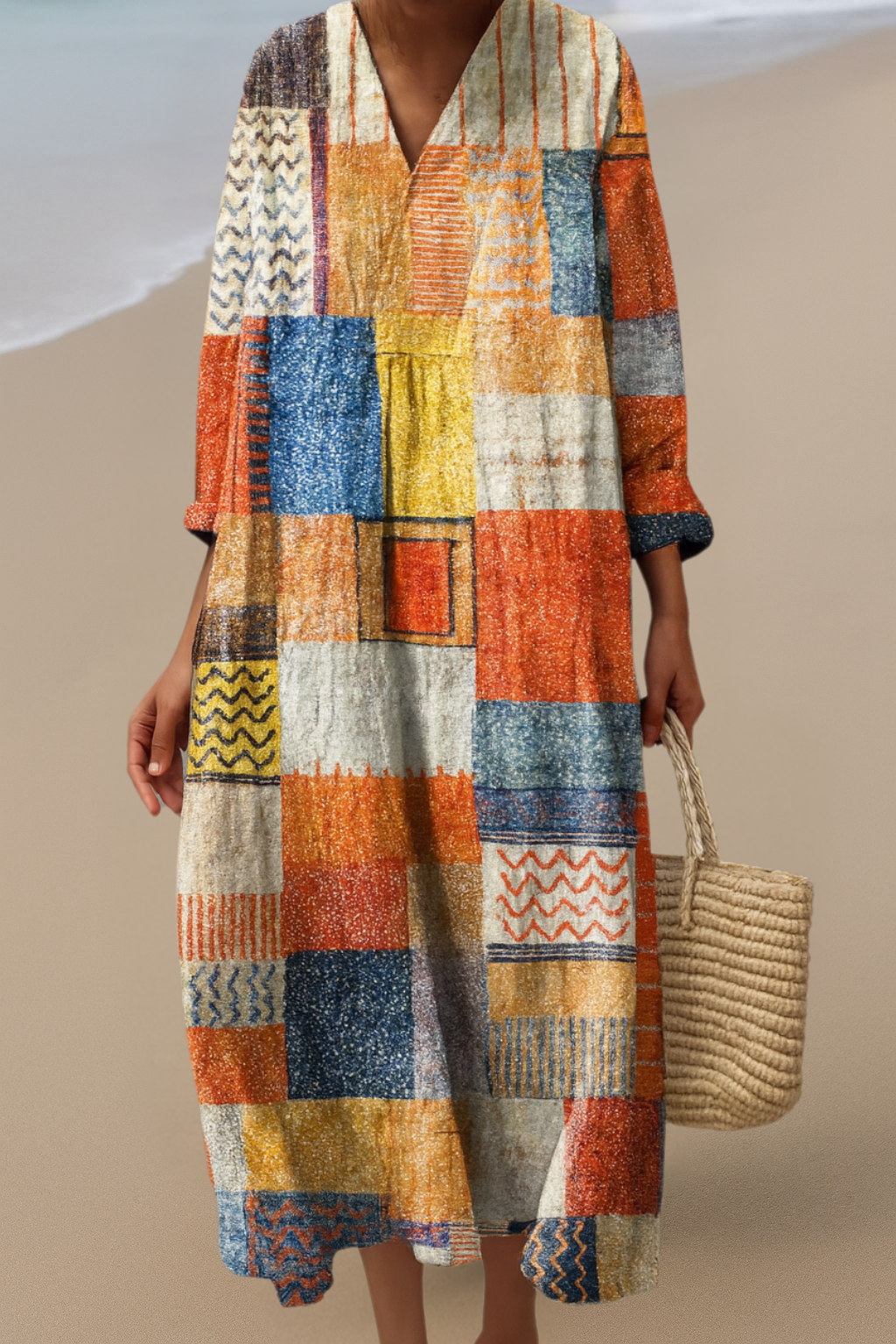 Annabelle | Patchwork Boho Dress  Artistic Flair, All Day Comfort